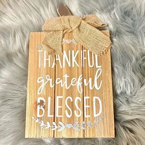 Wooden Square Pumpkin Tabletop Decor